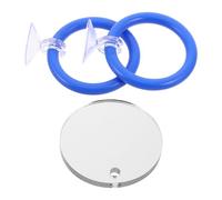 Toyvian Anneau d'exercice pour Poisson Betta avec 2 Anneaux Bleus et Miroir Double Face 6 Cm à Ventouse, Interactif pour Aquarium, Accessoire D'enrichissement pour Poisson Betta