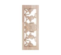 Toyvian Appliqué Décoratif en Bois Sculpté, Applique Bois Sculpté, Beige, Rectangle Ajouré, Installation Facile, pour Panneaux de Placard et Garde-robe, Style Élégance Orientale