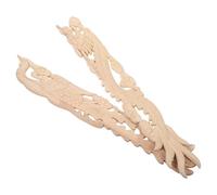 Toyvian Appliques en Bois Sculpté Dragon et Phénix 50X8 CM Décorations Murales Vintage Incrustations Décoratives pour Cadres de Lit et Meubles Motifs Floraux Sculptés en Bois Naturel