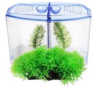 Toyvian Aquarium Transparent de Bureau en Plastique Drainage et Séparation | Trois Pièces, Parois Claires, Plaques Médianes, Fond Vidangeable, pour Micro Paysages Diy, Plantes Hydroponiques, Petits