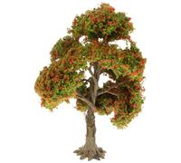 Toyvian Arbres Miniatures Artificiels 15 CM avec Socle - Modèle Micro-Paysage Décoratif pour Table à Sable Diorama et Jardin Féérique - Plantes Miniatures en Plastique Vert avec Fleurs