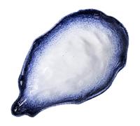 Toyvian Assiette à Huitres 19 Cm Bleu Neige Forme Irrégulière en Céramique, Plateau Multifonction pour Fruits et Salades, Plat de Service Original pour Repas et Réception
