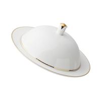 Toyvian Assiette Céramique avec Couvercle Plat de Service Créatif pour Steak Salade et Dessert Vaisselle en Porcelaine pour Table de Fête