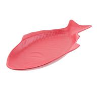 Toyvian Assiette en Céramique Forme de Poisson Rouge, Plat Multifonction Pratique pour Dîner Chez Soi ou Restaurant, Vaisselle Créative et Élégante