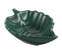 Toyvian Assiette en Feuille de Bananier en Céramique Verte, Plat de Service Multifonction pour Snacks et Desserts, pour Fêtes et Bars Élégants