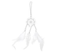 Toyvian Attrape-rêves Décoration Suspendue Créative Chic Blanc Artisanal pour Voiture Anneaux et Perles pour Intérieur et Espace de Vie