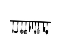 Toyvian Autocollant Mural Couverts Décoratif Amovible Diy Pour Cuisine Et Restaurant Stickers Pvc Écologiques