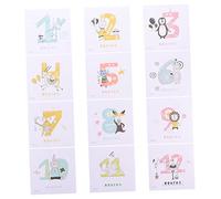Toyvian Autocollant Souvenir du Mois pour Bébé, 1 Set, en Papier, Motif Animaux, Accessoire Photo pour Mémorial de Croissance
