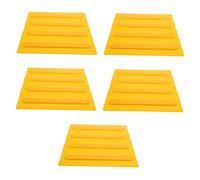 Toyvian Autocollants De Sol En Pvc Jaune Bandes Sensorielles 30x30 Cm, Lot De 5 Pièces, Panneau Aveugle Multifonctionnel Pour Extérieur, Brique Aveugle Routière Antidérapante Et Résistante à L'eau