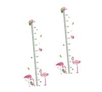 Toyvian Autocollants Mural De Hauteur Garçon Et Filles 2pcs Motif Flamant Rose Auto-adhésif Imperméable Décoration Chambre Kids Sans Pvc