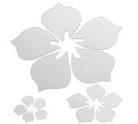 Toyvian Autocollants Muraux Miroir Fleur Acrylique Décoration Intérieure DIY pour Salon Chambre Salle de Bain Stickers Miroir Argentés Faciles à Poser sur Surface Lisse