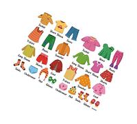 Toyvian Autocollants Pour Vêtements De Commode Enfants - Étiquettes Amovibles De Classification Avec Images Et Textes - Organisateur De Tiroirs Pour Rangement Facile - 18.5X12.6 Pouces Pvc