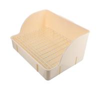 Toyvian Bac à litière Lapin Grand Format avec Toilette Cage Pratique pour entraînement Pot Animaux Compagnie Design inférieur pour accès Facile et Anti-pincement Pattes pour Lapin et