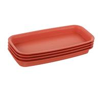 Toyvian Bac à Plantes Rectangulaire 4Pcs Soucoupe Anti-Fuite pour Pots de Fleurs Bac de Drainage en Plastique pour Intérieur et Extérieur Système de Récupération d'eau