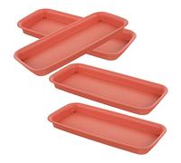 Toyvian Bac à Plantes Rectangulaire Anti-Fuite 4Pcs pour Intérieur/Extérieur Support d'eau en Plastique pour Pots de Fleurs Protection et Meubles