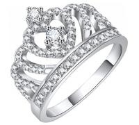 Toyvian Bague Diadème Créative en Alliage Argenté, Bague Métallique Taille 8 pour Femmes, Anneau Couronne Vintage, Bijou Féminin Élégant pour Usage Quotidien et Présent