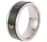 Toyvian Bague en Acier Inoxydable Noire Taille 9 Pivotante Drapeau Arc-en-ciel, Anneau de Fierté Lgbtq Unisexe pour Femmes, Accessoire Mode pour Soirées et Événements Gay Pride