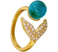 Toyvian Bague Ouverte Réglable Forme Sirène en Métal Léger pour Femmes et Filles, Décoration de Bague, Anneau Ajustable Élégant pour Présent et Usage Quotidien