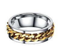 Toyvian Bague pour Homme Acier Inoxydable Design Simple et Chic Rotatif Créatif avec Coffret Anneau pour Garçon et Homme