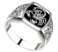 Toyvian Bague Scorpion Alliage Rétro Stylée pour Hommes et Femmes Anneau Décoratif Aesthetic Finition Blanc Platine