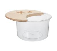 Toyvian Bain de Sable Creuser et Se Baigner pour Hamster et Gerbille en Bois et Abs, Design Rond Spacieux et Fermé, pour Petits Animaux