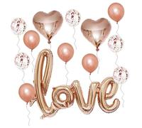 Toyvian Ballons Mariage 12 Pouces en Latex Nacré 5 Pcs Ballons Confettis 12 Pouces 5 Pcs Cœur Love 108 CM Rose Doré Décoration Saint-Valentin et Fête