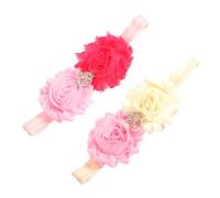 Toyvian Bandeau à Fleurs pour Bébé Fille Doux et Élastique, de Coiffe Bébé en Tissu Confortable, Accessoire Cheveux Naissance Photo -né, Rose Délicat, Taille Unique