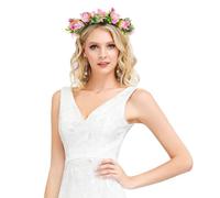 Toyvian Bandeau de Mariée Rose Artificielle 1 Pièce, Coiffe Fleurie Délicate et Réaliste, Accessoire Cérémonie Mariage pour Femme et Jeune Fille, Décoration Cheveux Élégante et Légère