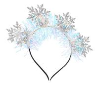 Toyvian Bandeau de Noël à Paillettes 4 Flocons de Neige Argentés Serrage-Tête Décoratif Léger pour Femmes et Filles Accessoire Festif pour Fête et Séance Photo