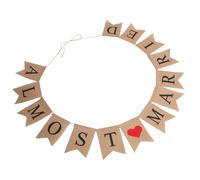 Toyvian Bannière de Fiançailles en Lin « Presque Mariés » à Motif Queue d'Hirondelle, Guirlande de Fanions Colorée pour Décoration Mariage, Fête de Fiançailles et Répétition, Réutilisable