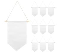 Toyvian Bannière Murale en Toile Vierge 50x30 Cm 10 Pièces pour Sublimation, Porte-fanion Décoratif en Tissu Naturel, Organisateur de Broches Émaillées, Décoration Intérieure DIY
