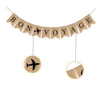 Toyvian Bannière Suspendue « Voyage» en Toile de Jute Rustique Bords Renforcés, Décoration de Fête Nautique Croisière, pour Accueil et Adieux en Intérieur ou Extérieur