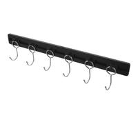Toyvian Barre de Penderie Coulissante 40 CM à 6 Crochets en Métal Noir - Crochet Mural Télescopique pour Placard et Armoire - Organisateur Coulissant pour Vêtements Chapeaux et Manteaux