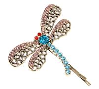 Toyvian Barrette Libellule Vintage en Alliage Décoration Strass Scintillants, Accessoire Chic et Élégant pour Cheveux, pour Fête de Thé ou Carnaval
