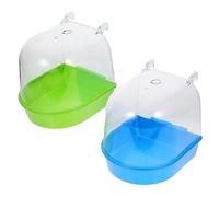 Toyvian Bassin De Bain pour Oiseaux Créatif Et Accessoires De Bain pour Perroquets en Plastique Transparent, Lot De 2, Petit Format, Usage pour Petits Oiseaux Et Animaux De Compagnie