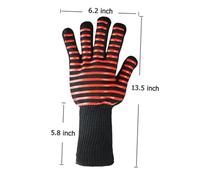 Toyvian BBQ Isolants Thermiques Résistants Jusqu'à 500/800°C Manchette Longue pour Cuisson Grillades et Pâtisserie Antidérapants et Ignifuges Unisexes pour Cuisine et Extérieur Rayures