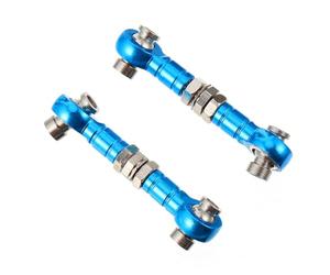 Toyvian Biellette de Direction Réglable pour Voiture et Camion Rc, 2 Pièces, Tringlerie en Alliage Anodisé Bleu, Diamètre Tête Sphérique 3 Mm, Pièce de Traction Solide pour Modélisme