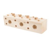 Toyvian Bloc de à Mâcher pour Perroquet Perchoir en Jouet Interactif pour Oiseaux Plate-Forme de Jeu 10 CM X 10 CM Naturel Améliore et L'Intelligence des Oiseaux