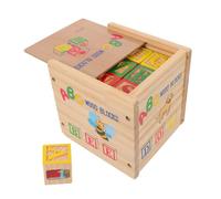 Toyvian Blocs Bois Éducatifs avec Lettres et Chiffres Apprentissage Préscolaire Multifonction pour Garçon Fille Puzzle Blocs à Empiler Colorés