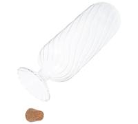 Toyvian Bocal en Verre Transparent avec Bouchon en Liège Rond, Flacon Décoratif Inversé Haut Rayé, Bouteille Hermétique Multi-usages pour Graines, Allumettes et Échantillons - Rangement