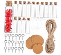 Toyvian Bocal Verre avec Bouchon Liège pour Potions Comprend Vis Entonnoir Et Étiquettes