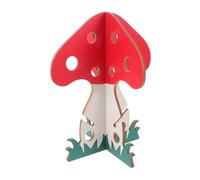 Toyvian Bois pour Lapins et Cochons d'Inde, Support à Foin Rouge de Champignon, Design Multilayer Séparation des Aliments Frais, sans Outil Nécessaire