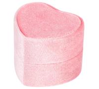 Toyvian Boîte à Bagues de Cœur en Velours Rose Boîte à Alliances Compacte et Légère Porte-Bijoux pour Fiançailles et Mariage Organisateur de Bagues Décoratif et Solide