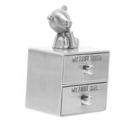 Toyvian Boîte à Dents De Lait Métallique Ancienne Pour Garçon Et Filles - Rangement Pratique Et Léger - Double Couche Tiroir - Présent Souvenir D’enfance Précieux