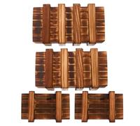 Toyvian Boîte à Énigmes Secrète en Bois 4pcs avec Tiroirs Secrets, Jouet Éducatif pour Stimuler la Pensée chez Garçons, Filles et Adultes
