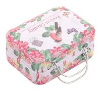 Toyvian Boîte à Faux Cils Rétro Petite Boîte de Rangement en Métal Poignée, Coffret à Bijoux Portable pour Voyage, Organisateur Multifonction pour Maquillage et Accessoires, Étui Compact