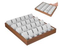 Toyvian Boîte à Montres en Bois 24 Emplacements Grosse Capacité pour Affichage Élégant et Rangement de Petites Choses pour Décoration Maison