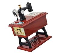Toyvian Boîte à Musique de Style Rétro en Plastique Marron Forme Machine à Coudre Décorative sans Besoin de Pile pour Bureau ou Chambre Ambiance Unique