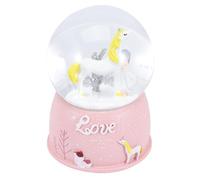 Toyvian Boîte à Musique Licorne Petite Taille Rose Clair Boule à Neige Musicale sans Piles Décoration Bureau et Chambre pour Anniversaire et Fête