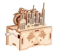 Toyvian Boîte à Musique Puzzle Bois DIY pour Garçon Fille Éducative Manivelle Mécanique Jeu Assemblage pour Coordination Main-Cerveau Cadeau Éducatif Sûr